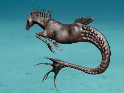 hippocampos mermaid horse 3D model