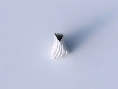 Vase twist tilted triangle with twisted smooth ribbons  3D print model