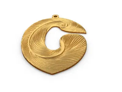 Alphabet Letter C Pendant  3D print model