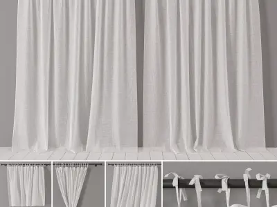 Linen curtain  3D model
