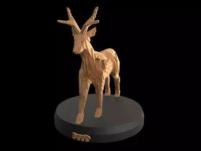 Parametric V Deer Low-poly 3D model