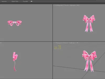 cartoon pink bow tie Low-poly 3D model