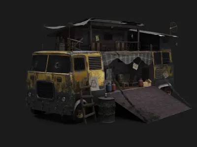 Truck home Low-poly 3D model