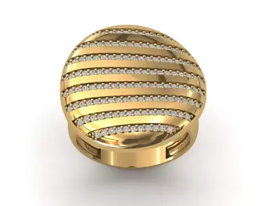 STL 3DM Print Ready Women Diamond Ring Lightweight Printable  3D print model 38