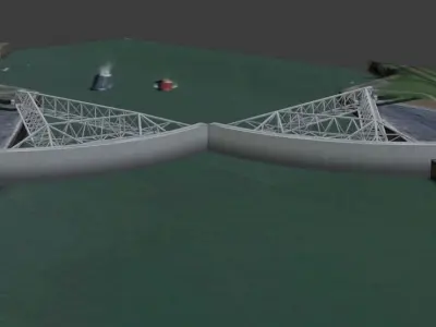  Maeslantkering storm surge barrier 3d model Low-poly 3D model