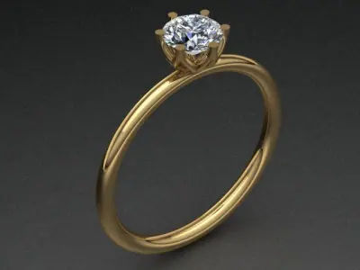 Tiffany Style Lotus Engagement Diamond Ring 3D print model