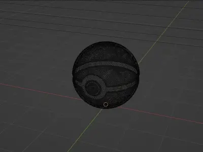 PokeBall Low-poly 3D model