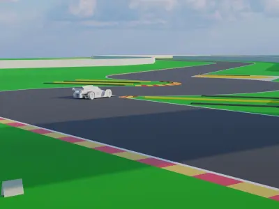 Racetrack 3D Environment Low-poly 3D model