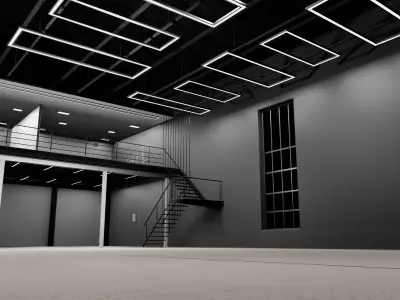warehouse SCI FI futuristic CAR STUDIO SCENE 3D model