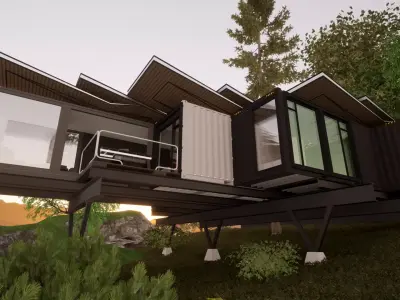 Shipping Container House 3D model