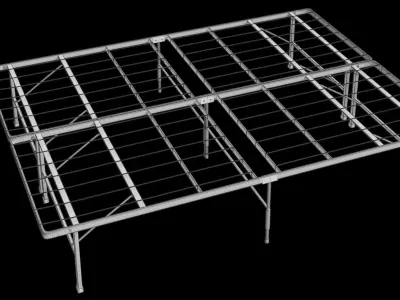 King Metal Platform Bed Frame 3D model