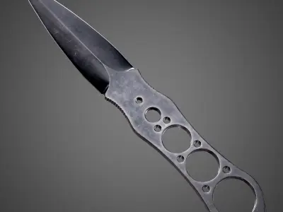 Knife Military Dagger AAA Game Ready Asset Low-poly 3D model