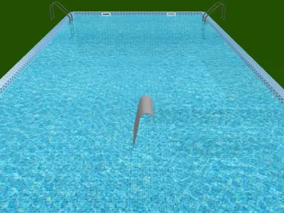 Modern Pool with jacuzzi 3D model