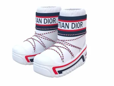 Dior Alps Snow Ankle Boots White Low-poly 3D model