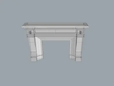 Fireplace design 3d model 05 with materials collection Low-poly 3D model
