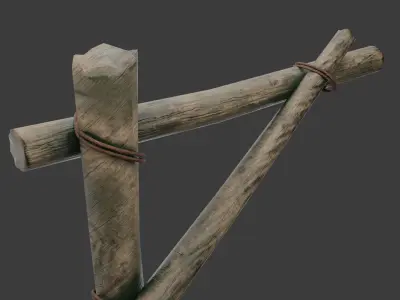 wooden street lamp - Low Poly Low-poly 3D model