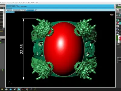 Luxury Dragon Head Ruby Signet Ring 3334 3D print model