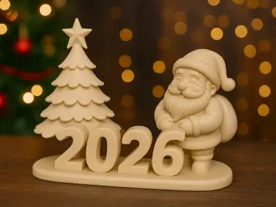 3D Printed Christmas Decoration 2026 Santa Claus Tree 3D print model