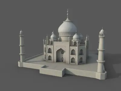 Taj Mahal - UNESCO 7 wonders Low-poly 3D model