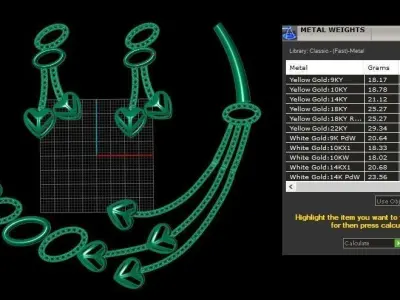 Luxury Fashion Diamond Necklace Sets 3d Printable Model 3D print model