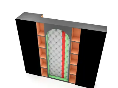 office wall decor and bookcase Low-poly 3D model