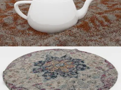 Round Rug Set 157 3D model