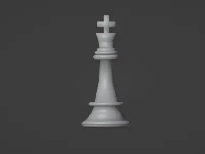 Glass Chess Low-poly 3D model