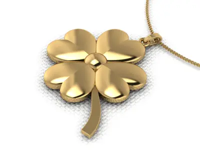 A pendant made in the shape of a clover 3D print model