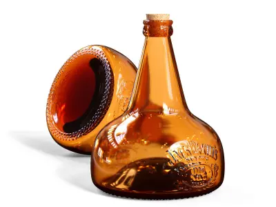 Color glass bottle 3D model