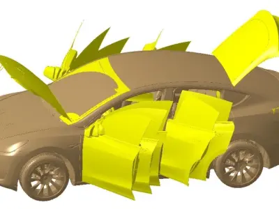 Tesla Model Y AWD 2022 Vehicle 3d scan model 3D model 3D model 3D model