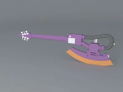 Futuristic Axe guitar Free 3D model