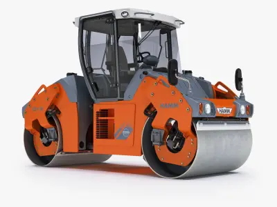 Articulated Tandem Road Roller 3D model