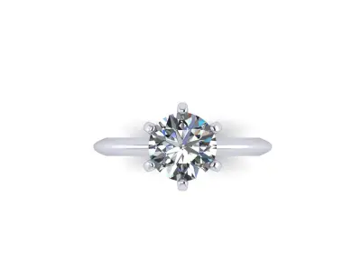 Solitaire Diamond Women Fashion Ring R18 3D print model