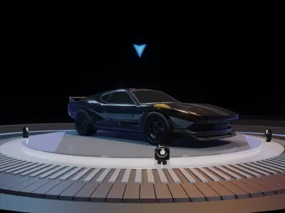 Futuristic Cyber Car Low-poly 3D model