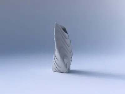 Vase twist tipped triangle with horizontal wavy layers 3D print model