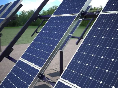 Solar Panel Traking System 3D model