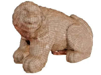 Haetae Guardian Statue - Low Poly Retopology PBR Ready Low-poly 3D model