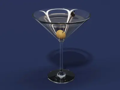 Drink Glass - Dry Martini 3D model