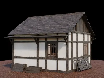Medieval Village Asset 17 - 4K Textures Game Ready Low-poly 3D model