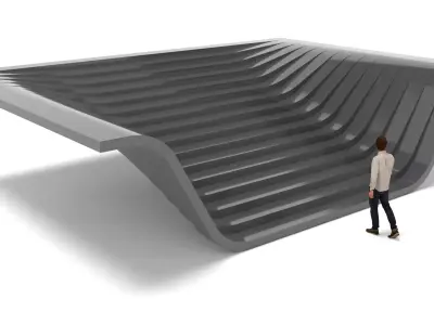 Parametric Architecture Stairs Sweep Design 3D model