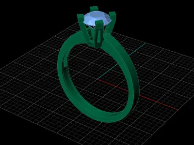 STL 3DM Print Ready Women Diamond Ring Lightweight Printable  3D print model 132