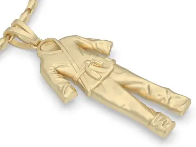karate dress pendant Sculpture jewelry gold 3D print model