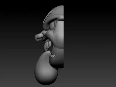 Anthropomorphic Baseball Head 3D Model  3D print model