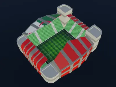 Football Stadium - Algeria Low-poly 3D model