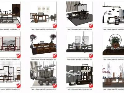 Asian style tea room 3D model