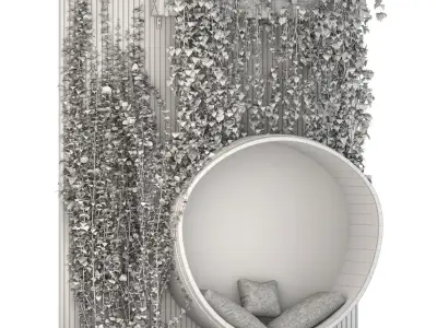 Boho Wall Plant Furniture 02 3D model