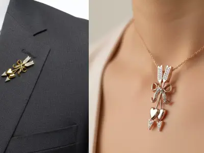 Heartbound Nexus Brooch-Pendant Convertible - for Valentine 3D print model