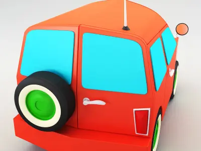 SUV v 1 orange toy car 3D model