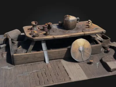 Medieval Feast Hall  Grand Banquets in a Bygone Era 3D model