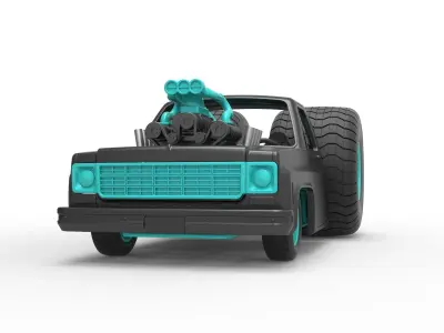 Concept dragster truck Scale 1 to 25 3D print model